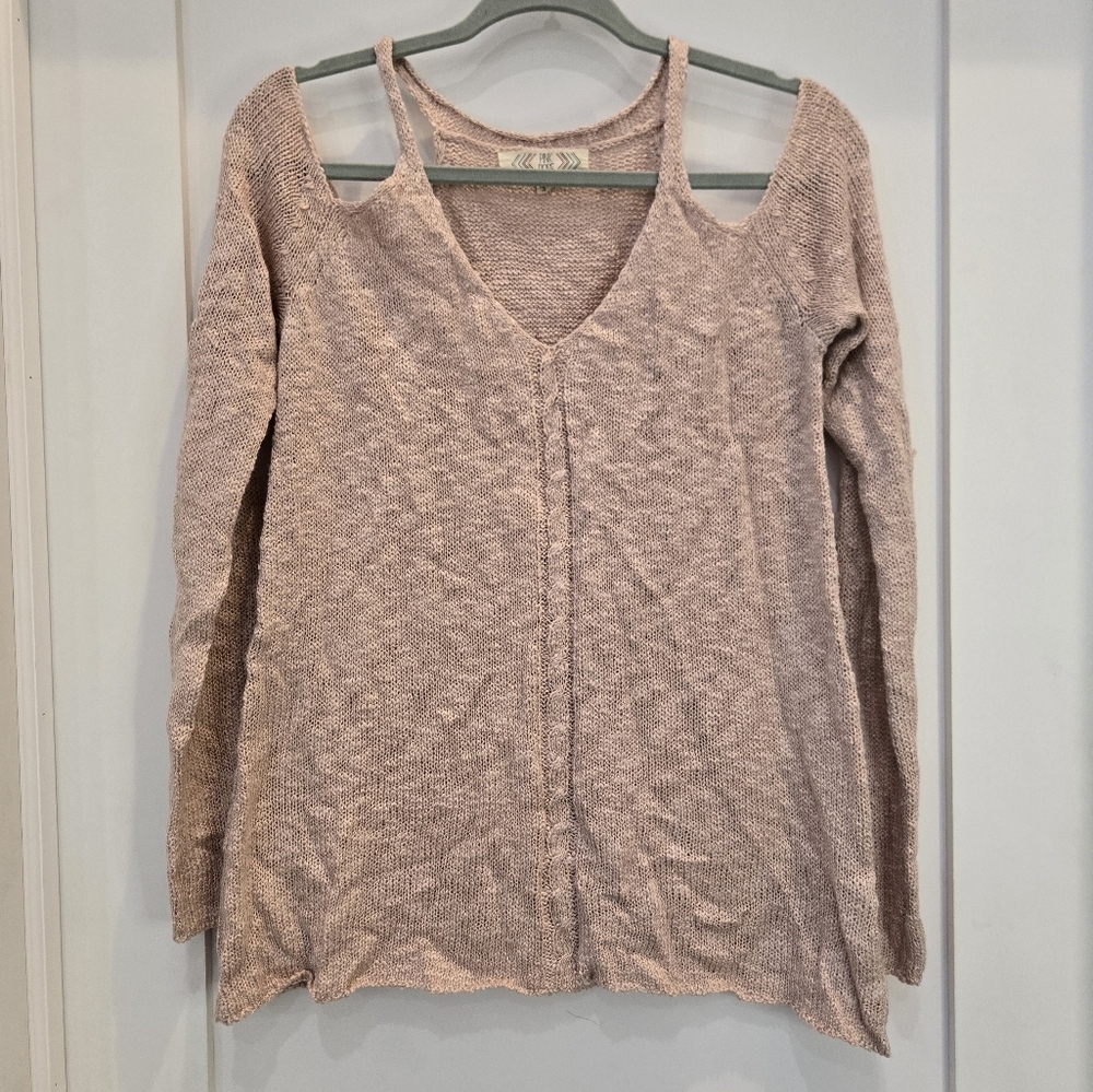 Pink Rose Dusty Pink Cold-Shoulder Long Sleeve Top - Picture 2 of 5